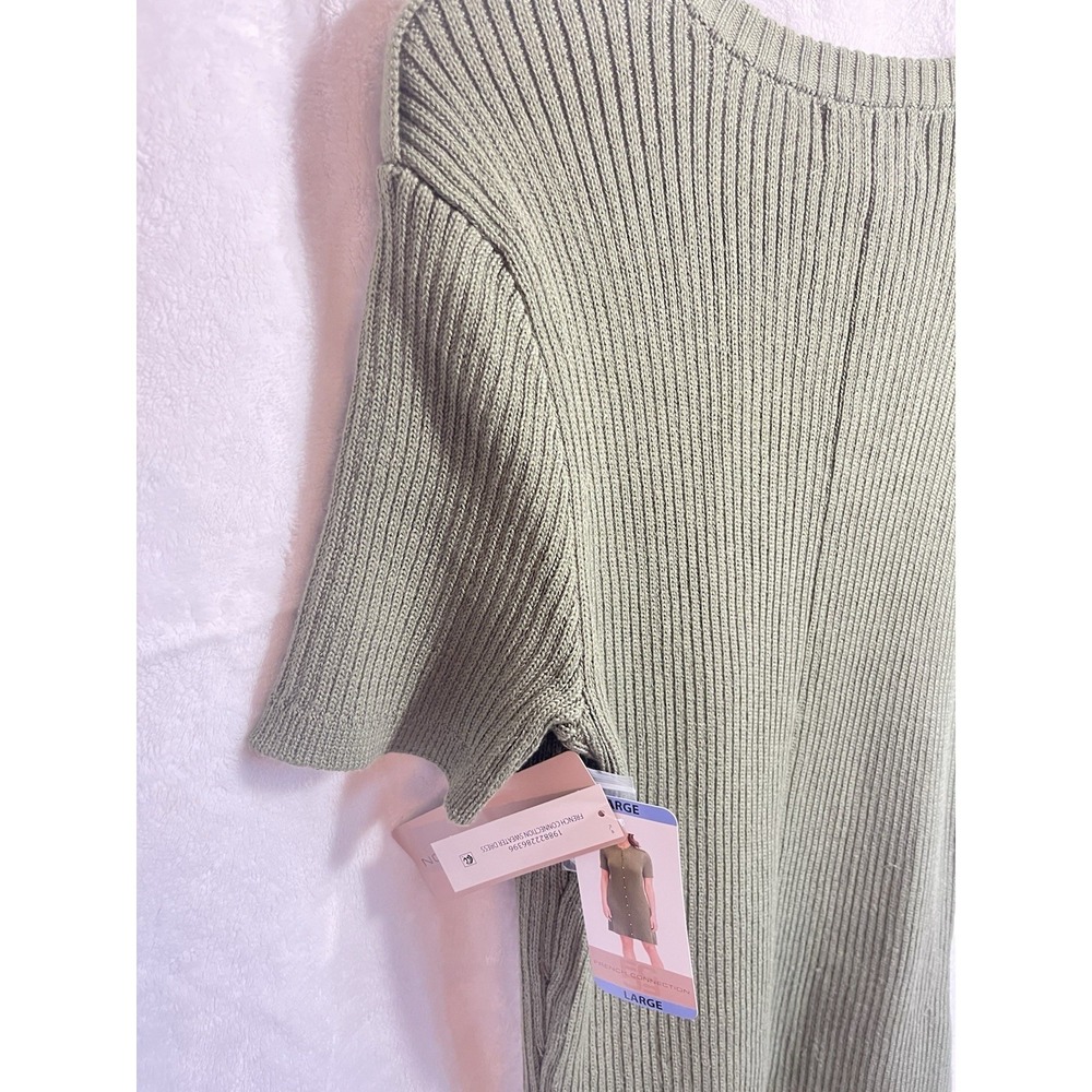 French Connection Women's Green Stretch Dress Size L – Short Length, Button - Picture 6 of 7